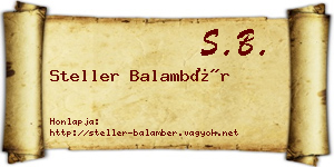 Steller Balambér névjegykártya